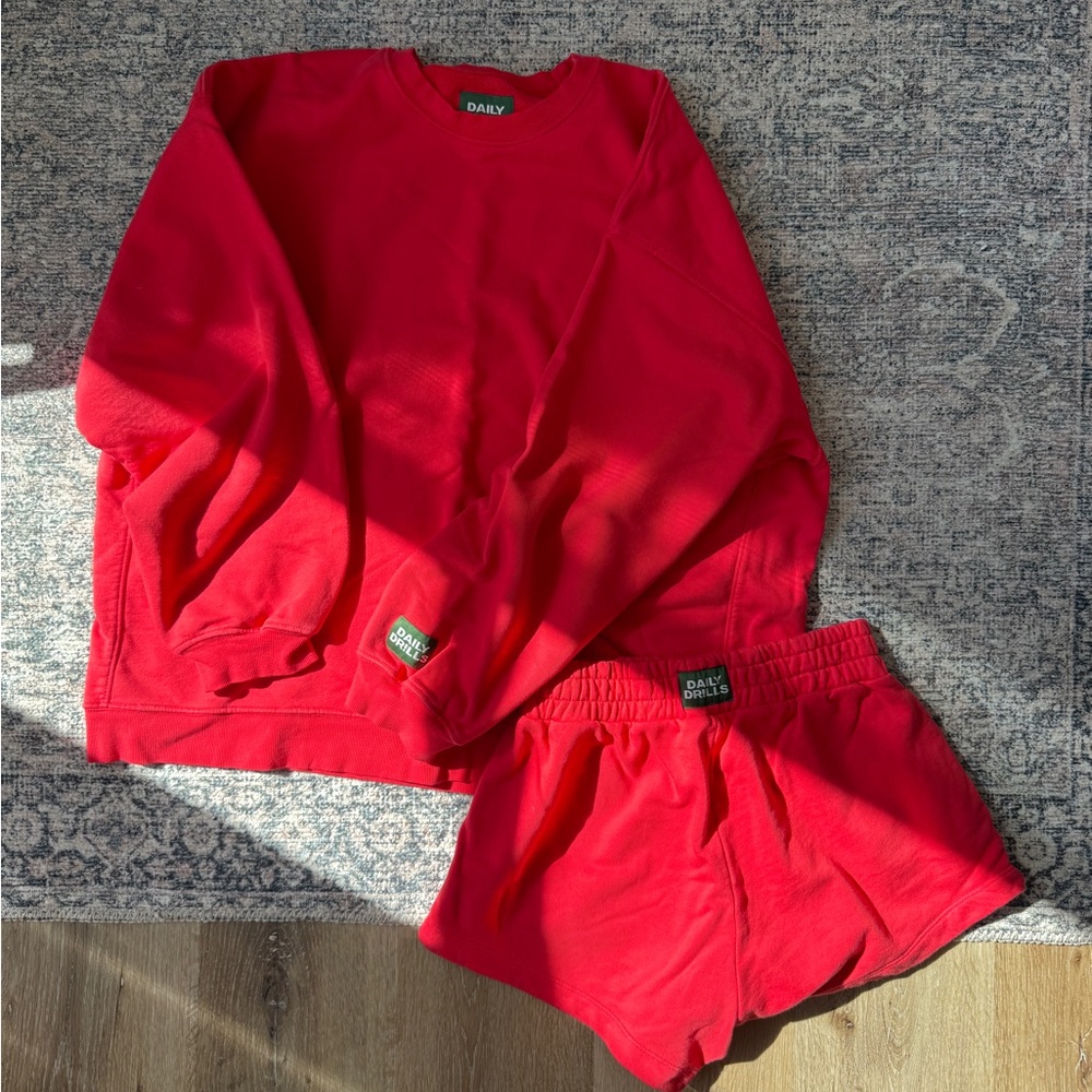 Daily Drills HEART Sweatshirt and Shorts Set